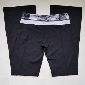 Lululemon Black Flare Bottom , Floral Waistband